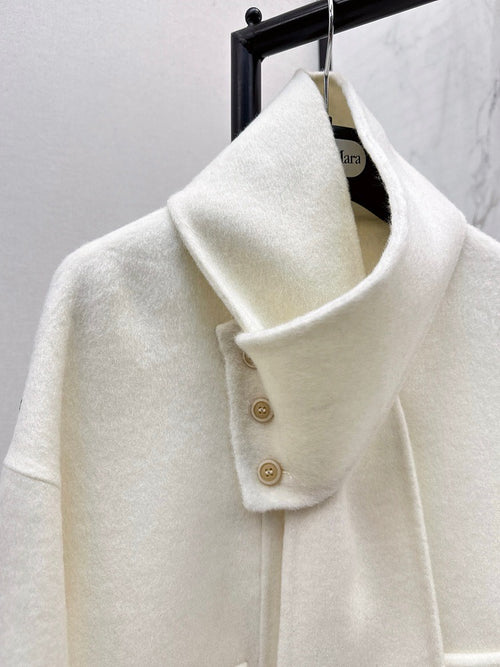 Max Mara “Echarpe d’Hiver” Wool Scarf-Collar Jacket