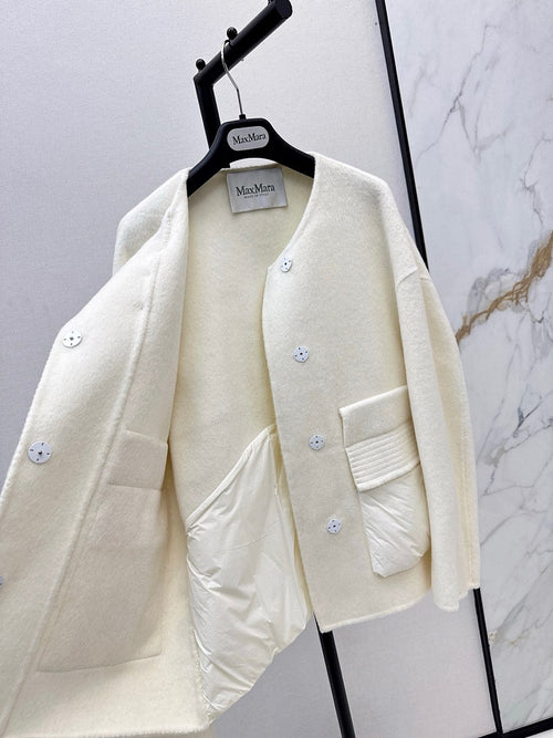 Max Mara “Echarpe d’Hiver” Wool Scarf-Collar Jacket