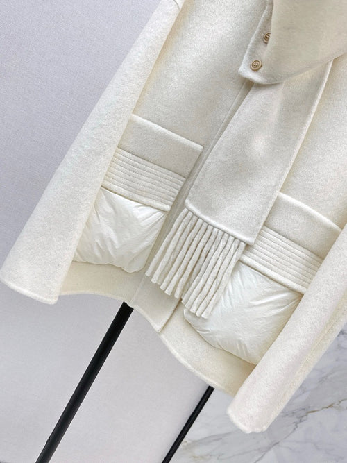 Max Mara “Echarpe d’Hiver” Wool Scarf-Collar Jacket