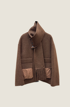 Max Mara “Echarpe d’Hiver” Wool Scarf-Collar Jacket