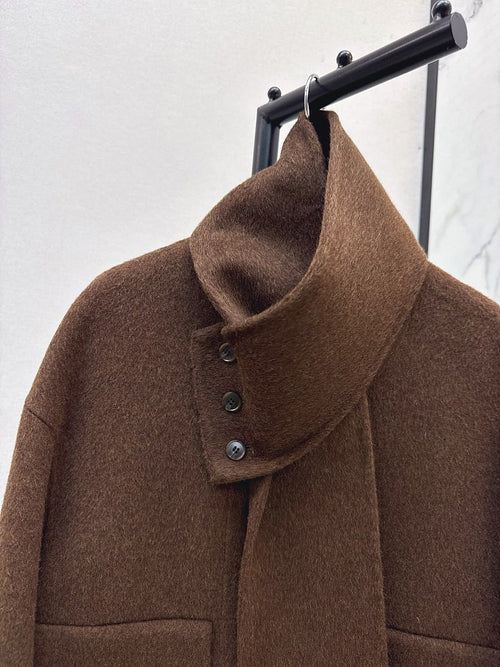 Max Mara “Echarpe d’Hiver” Wool Scarf-Collar Jacket
