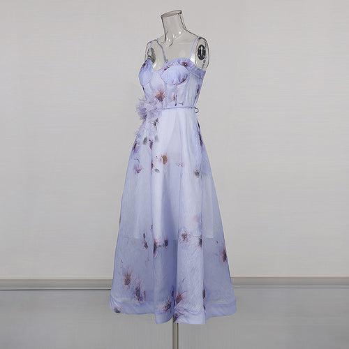 Fior di Lilla Bustier Midi Dress