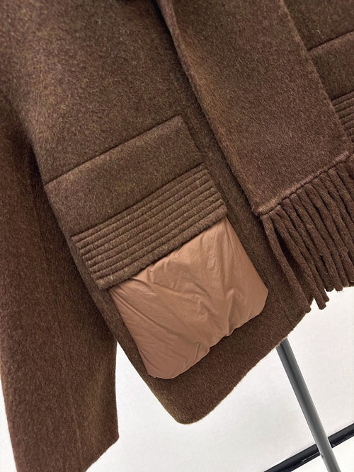 Max Mara “Echarpe d’Hiver” Wool Scarf-Collar Jacket