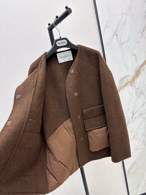 Max Mara “Echarpe d’Hiver” Wool Scarf-Collar Jacket