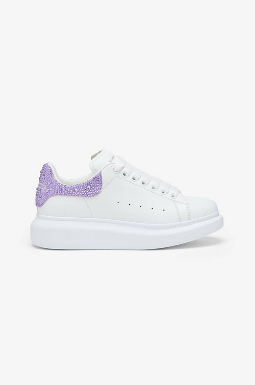 Alexander McQueen Oversized Sneaker – White with Lilac Crystal Detail