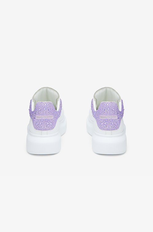 Alexander McQueen Oversized Sneaker – White with Lilac Crystal Detail