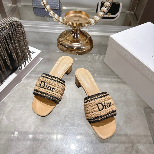 DIOR Dway Raffia Mule Sandals