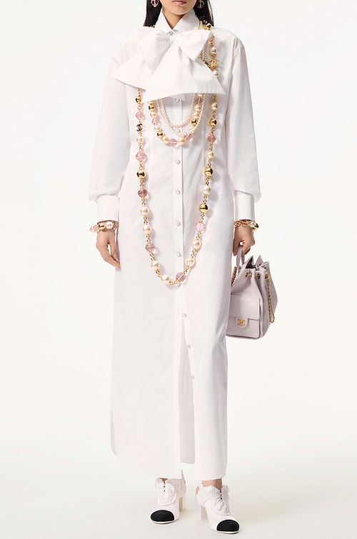 Chanel “La Grande Arche” Silk-Cotton Bow Dress