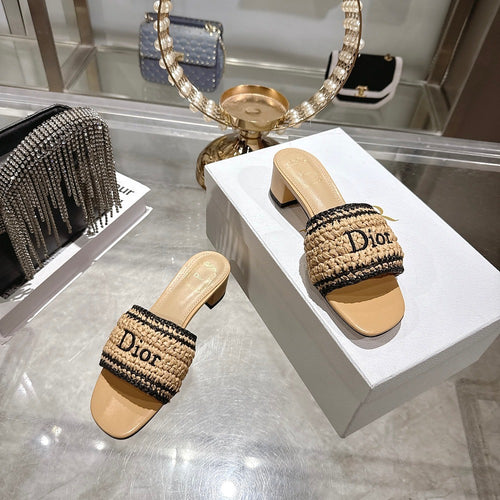 DIOR Dway Raffia Mule Sandals