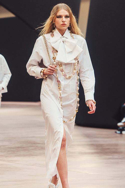 Chanel “La Grande Arche” Silk-Cotton Bow Dress