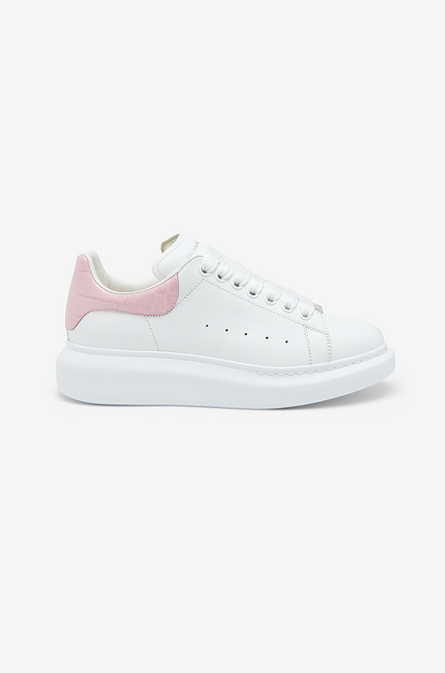 Alexander McQueen Oversized Sneaker – White with Soft Pink Embossed Heel
