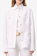 Chanel “Ligne Élégance” Signature Pearl Button Shirt Jacket