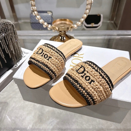 DIOR Dway Raffia Slide Sandals