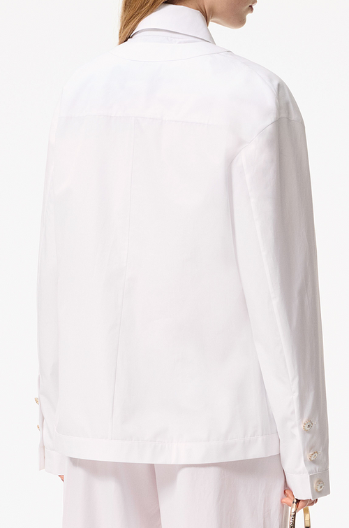 Chanel “Ligne Élégance” Signature Pearl Button Shirt Jacket