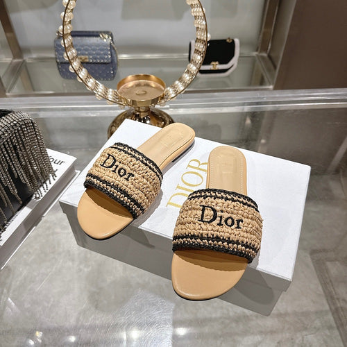 DIOR Dway Raffia Slide Sandals
