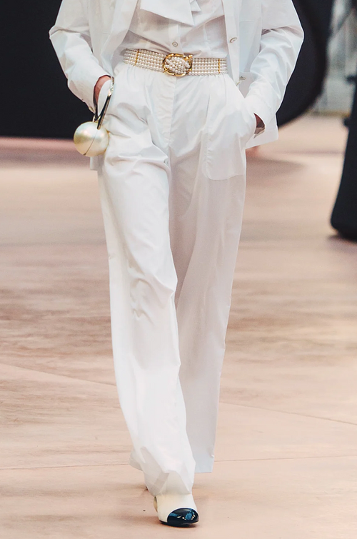 Chanel “Haute Ligne” Cotton Poplin Wide-Leg Trouser