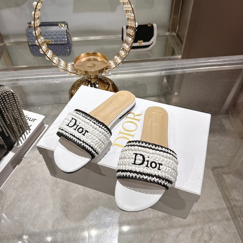 DIOR Dway Raffia Slide Sandals