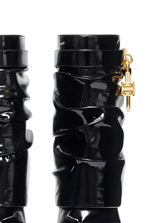 Givenchy Lock Ankle Boot in Patent Leather – Black with Gold Hardware