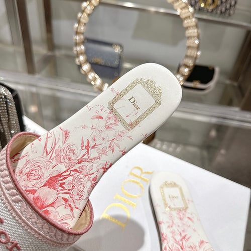 DIOR Dway Jardin d’Été Embroidered Slide Sandals