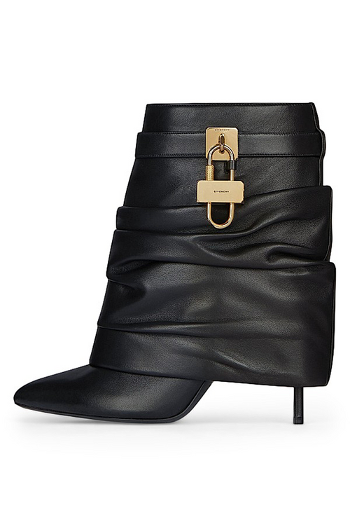 Givenchy Shark Lock Stiletto Ankle Boots – Black Smooth Leather