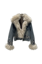 Montana d’Or – Embroidered Denim & Shearling Statement Jacket