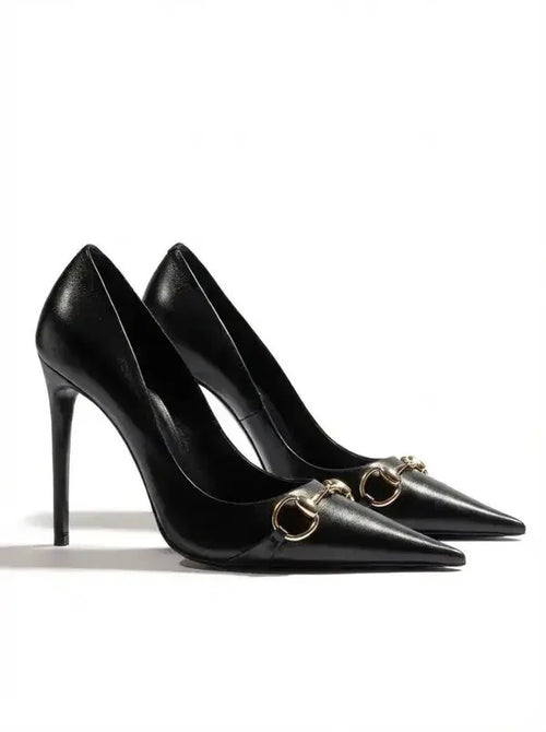 GUCCI Horsebit Leather Stiletto Pump