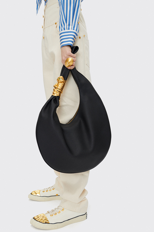 Schiaparelli Trompe-L’Œil Sneaker in Ivory Canvas with Gold Anatomical Toe Cap