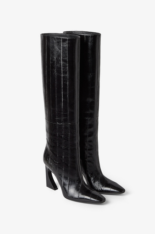 Fendi Stiletto Leather Knee-High Boots – Black