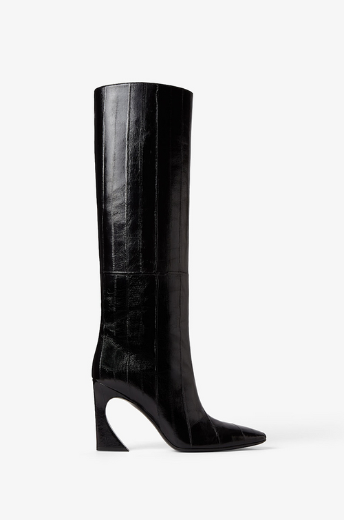 Fendi Stiletto Leather Knee-High Boots – Black