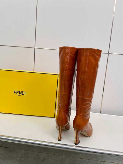 Fendi Stiletto Leather Knee-High Boots – Caramello