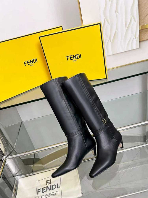 Fendi Colibrì Leather Knee Boots