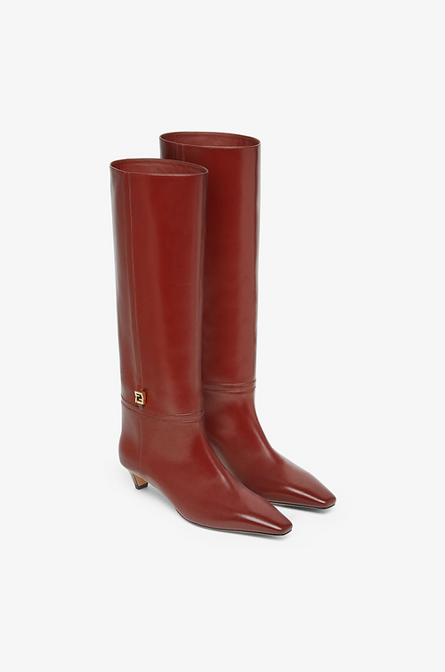 Fendi Colibrì Leather Knee Boots