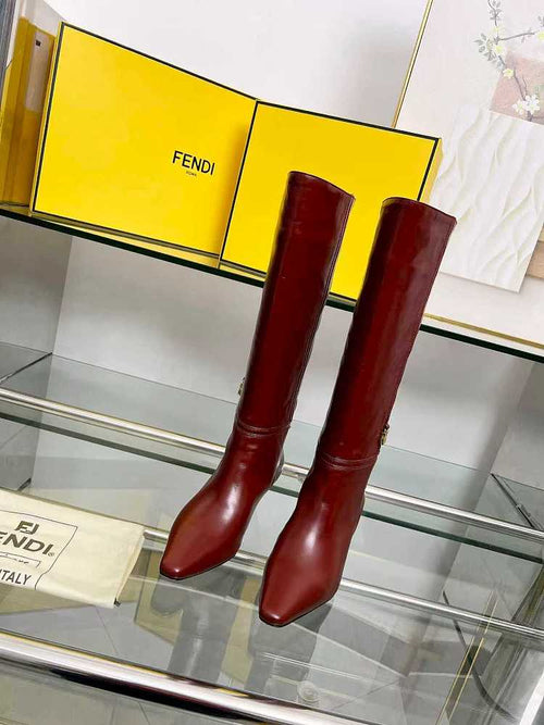 Fendi Colibrì Leather Knee Boots