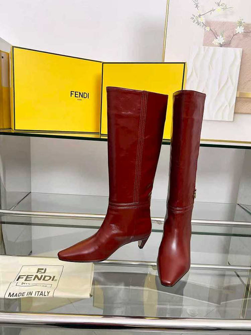 Fendi Colibrì Leather Knee Boots