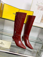 Fendi Colibrì Leather Knee Boots