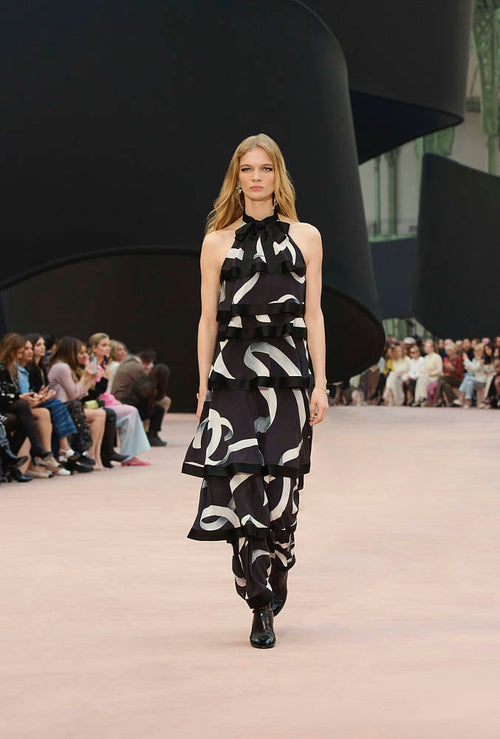 Chanel Stretch Lambskin & Patent Calfskin High Boots with Pearled Heel