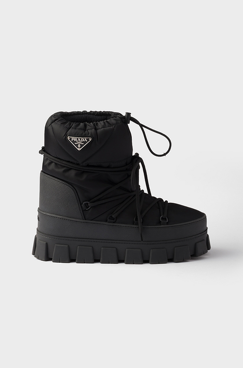 Prada Re-Nylon Gabardine Après Ski Booties in Black