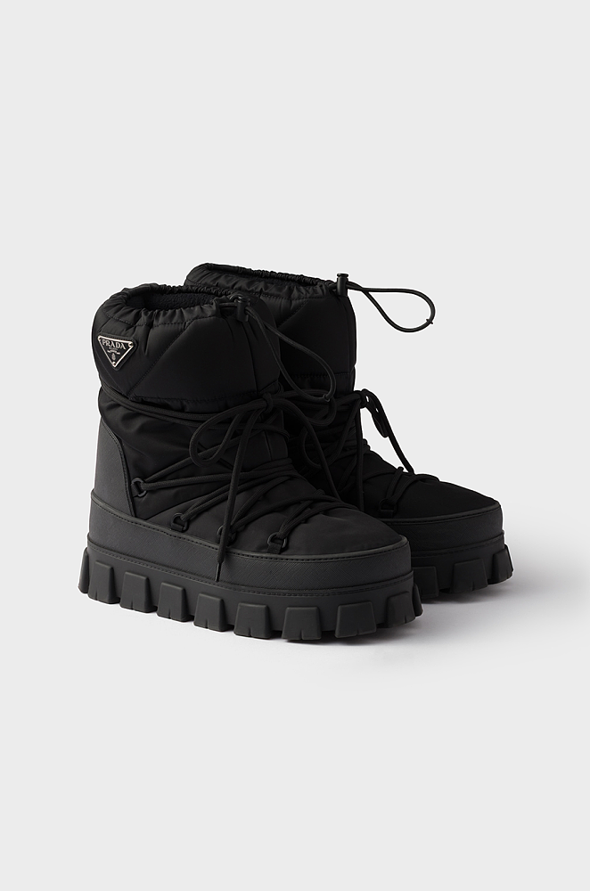 【PRADA】★-Nylon ハイカットスニーカ.ー★人気★ Prada Re-Nylon Gabardine Après Ski Booties in Black – LUXE LIVING