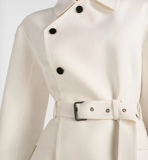Dior Ivory Belted Mini Trench Jacket