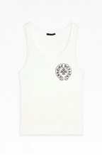 Chrome Hearts White Jersey Cotton Tank with Logo Detailing