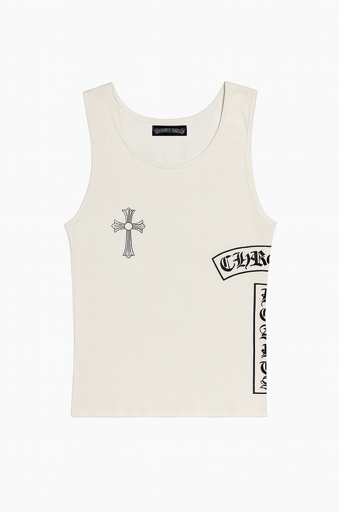 Chrome Hearts Designed Tank – White – LUXE LIVING FASHIONS