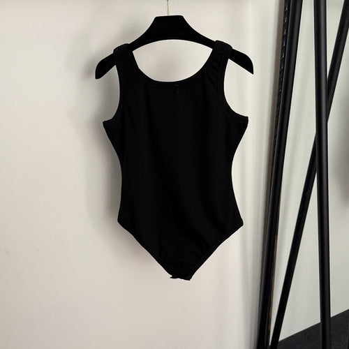 Schiaparelli Keyhole Charm Bodysuit – Black