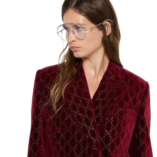 GUCCI Velvet GG Monogram Blazer