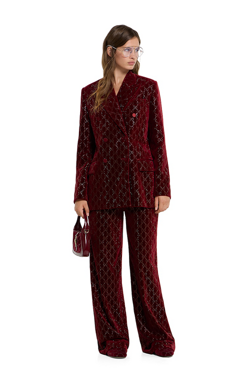GUCCI Velvet GG Monogram Blazer