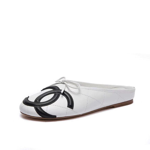 CHANEL Quilted CC Ballet Mules