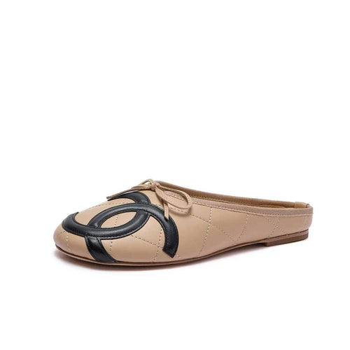 CHANEL Quilted CC Ballet Mules