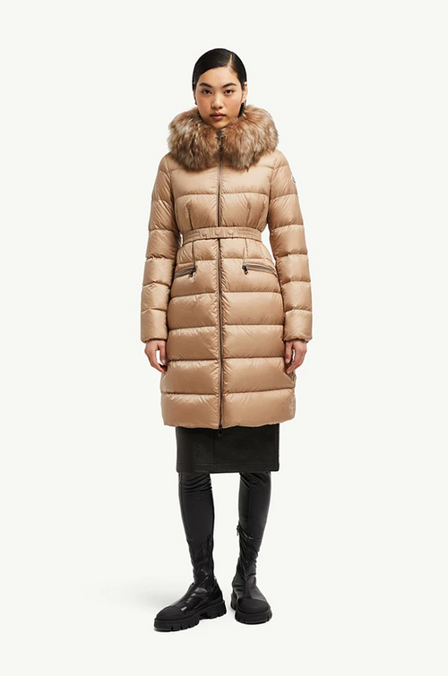 Moncler “Lustre du Nord” Belted Down Coat with Fox Fur Hood – Winter Luxe Edition
