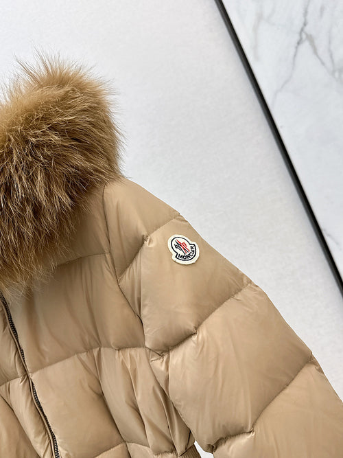 Moncler “Lustre du Nord” Belted Down Coat with Fox Fur Hood – Winter Luxe Edition