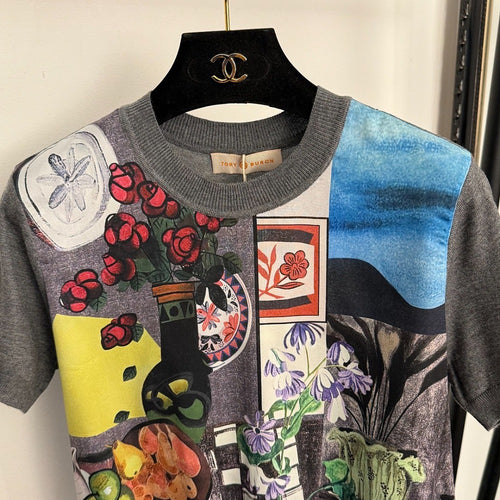 Tory Burch “Atelier Naturel” Printed Knit Top – Collector’s Edition