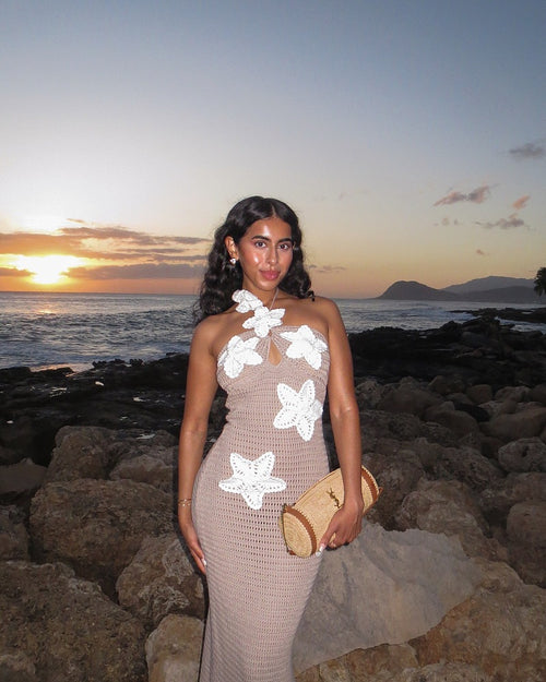 'Anouk' Flower Knitted Dress